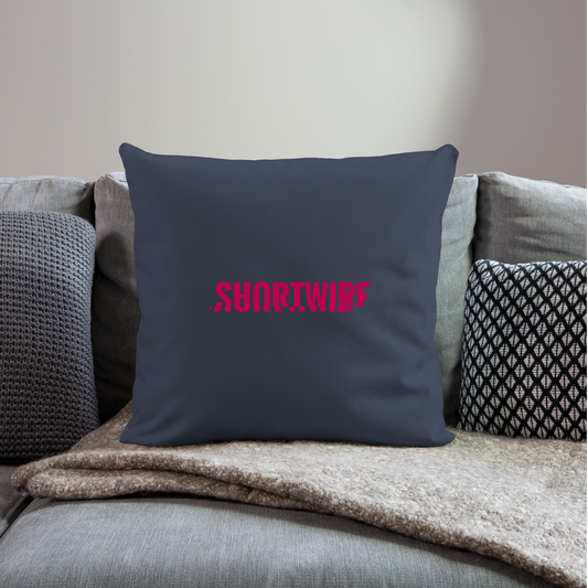 Throw Pillow Cover 18” x 18” - "Shortwire" - navy